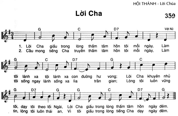 Sheet music: Lời Cha