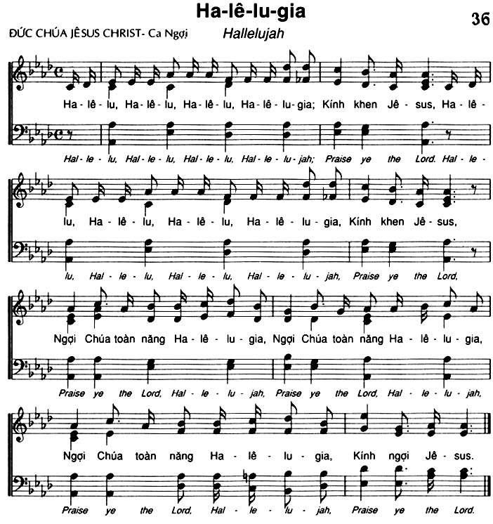 Sheet music: Ha-lê-lu-gia