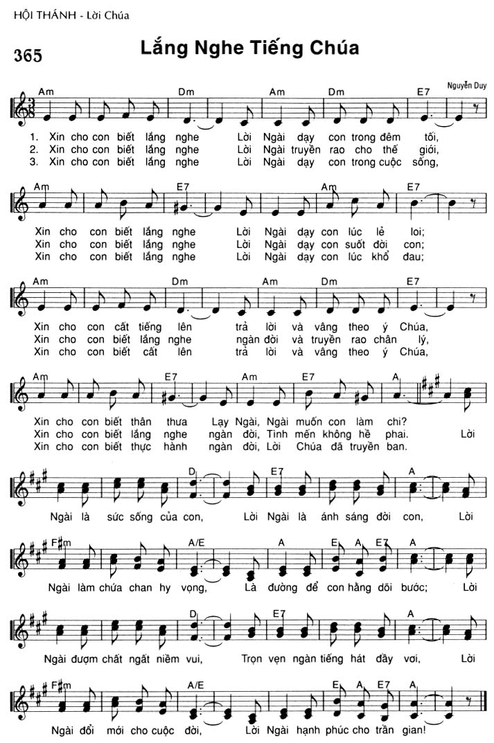 Sheet music: Lắng Nghe Tiếng Chúa