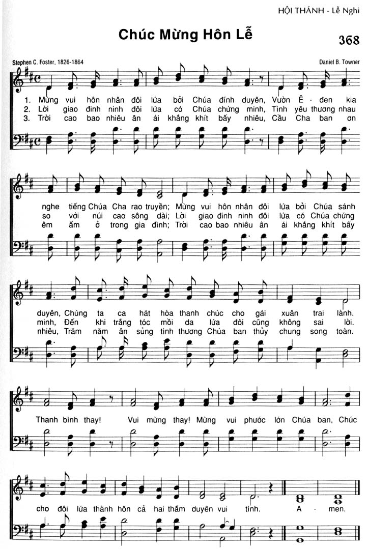 Sheet music: Chúc Mừng Hôn Lễ