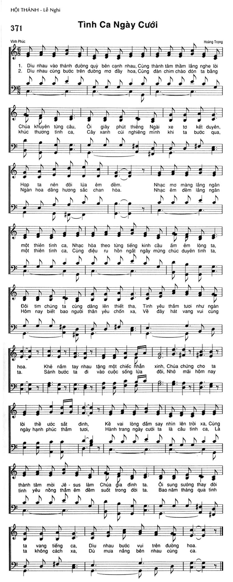Sheet music: Khúc Tình Ca Ngày Cưới