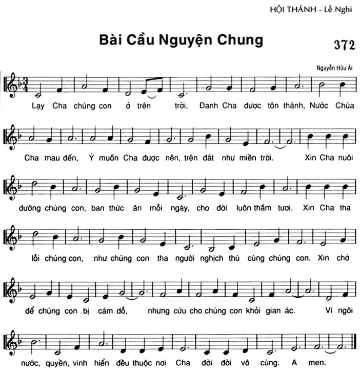 Sheet music: Bài Cầu Nguyện Chung