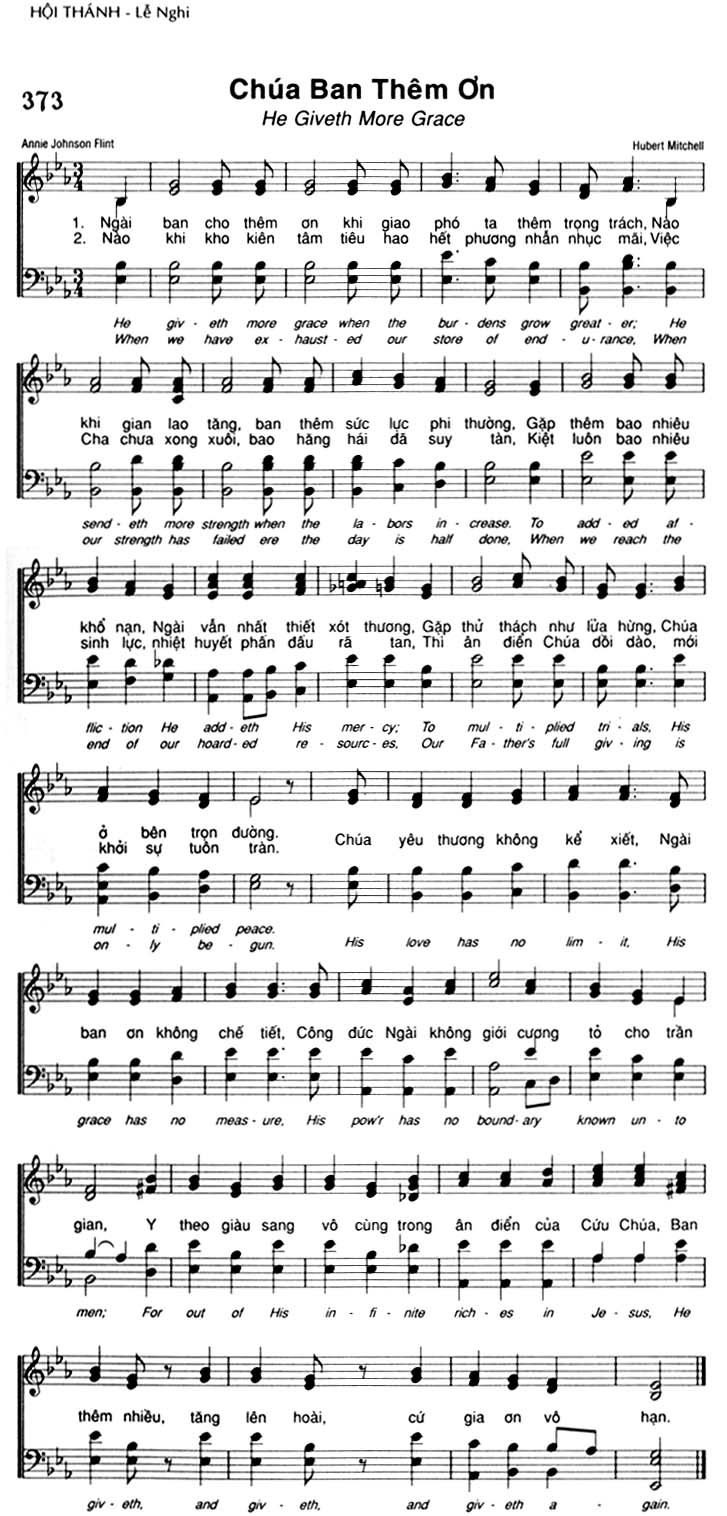 Sheet music: Chúa Ban Thêm Ơn