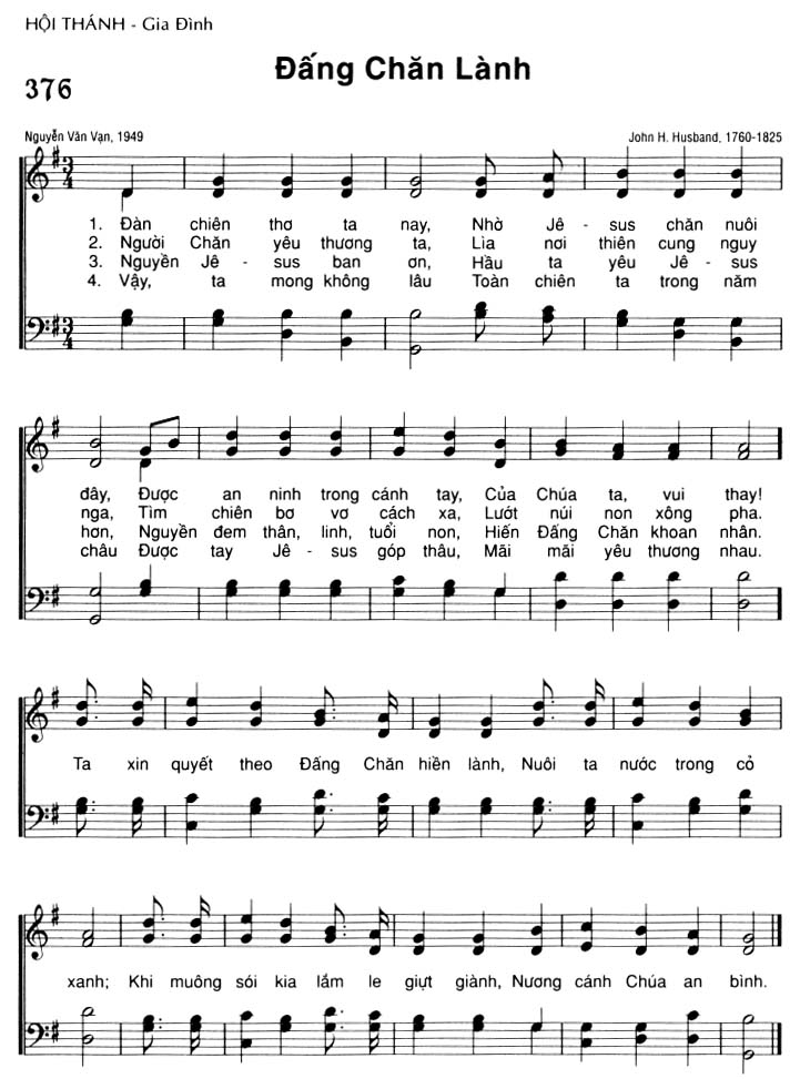 Sheet music: Đấng Chăn Lành