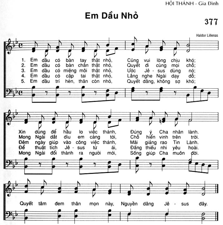 Sheet music: Em Dầu Nhỏ