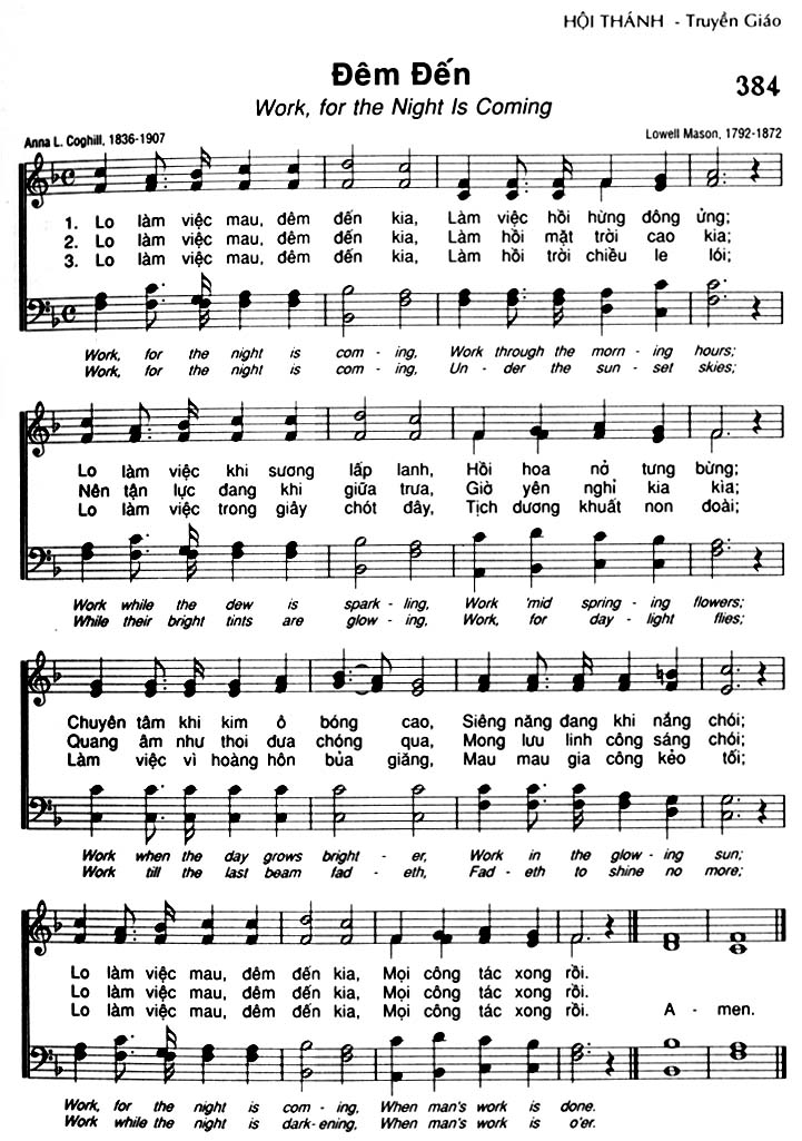 Sheet music: Đêm Đến