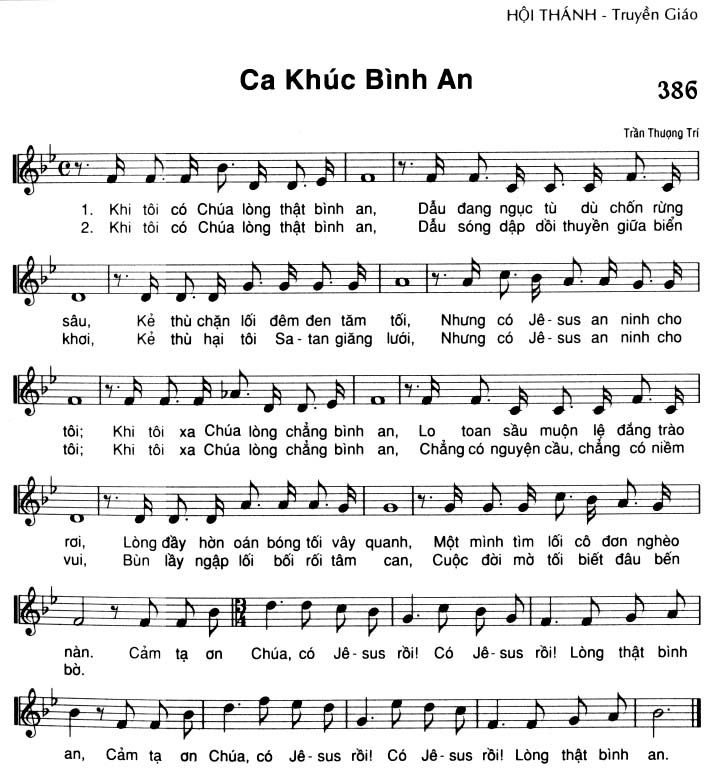 Sheet music: Ca Khúc Bình An