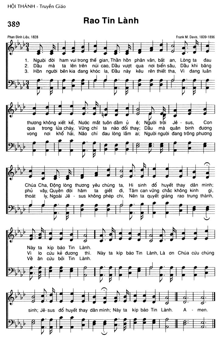 Sheet music: Rao Tin Lành