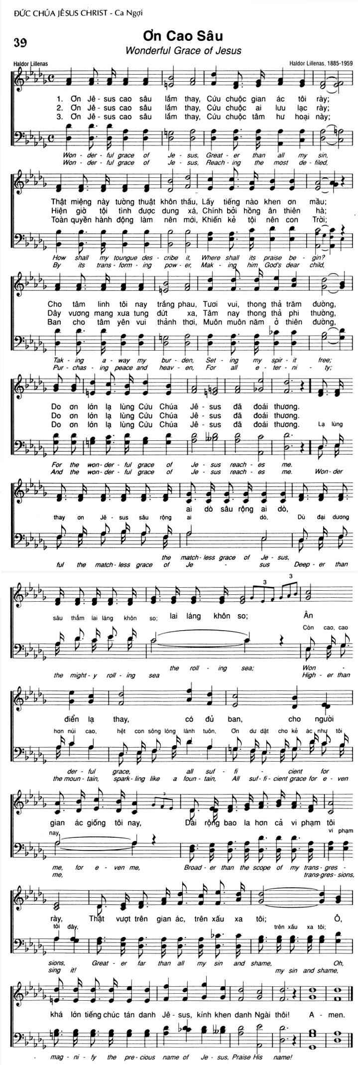 Sheet music: Ơn Cao Sâu