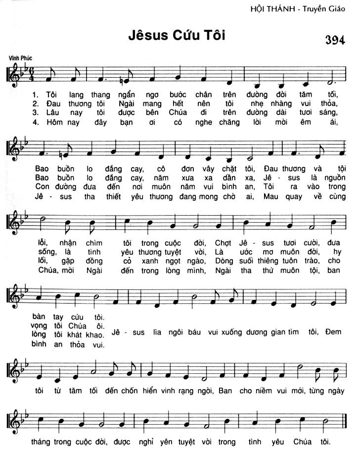 Sheet music: Jêsus Cứu Tôi