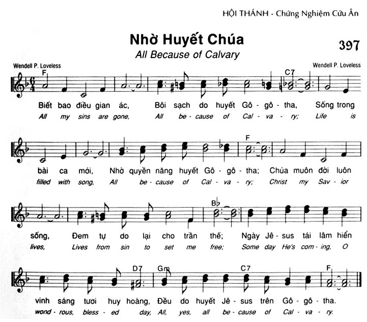 Sheet music: Nhờ Huyết Chúa