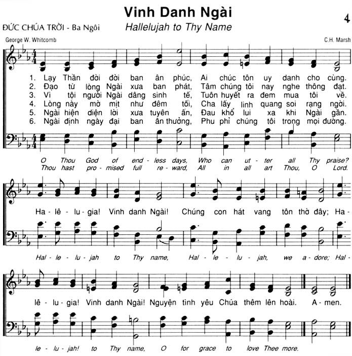 Sheet music: Vinh Danh Ngài