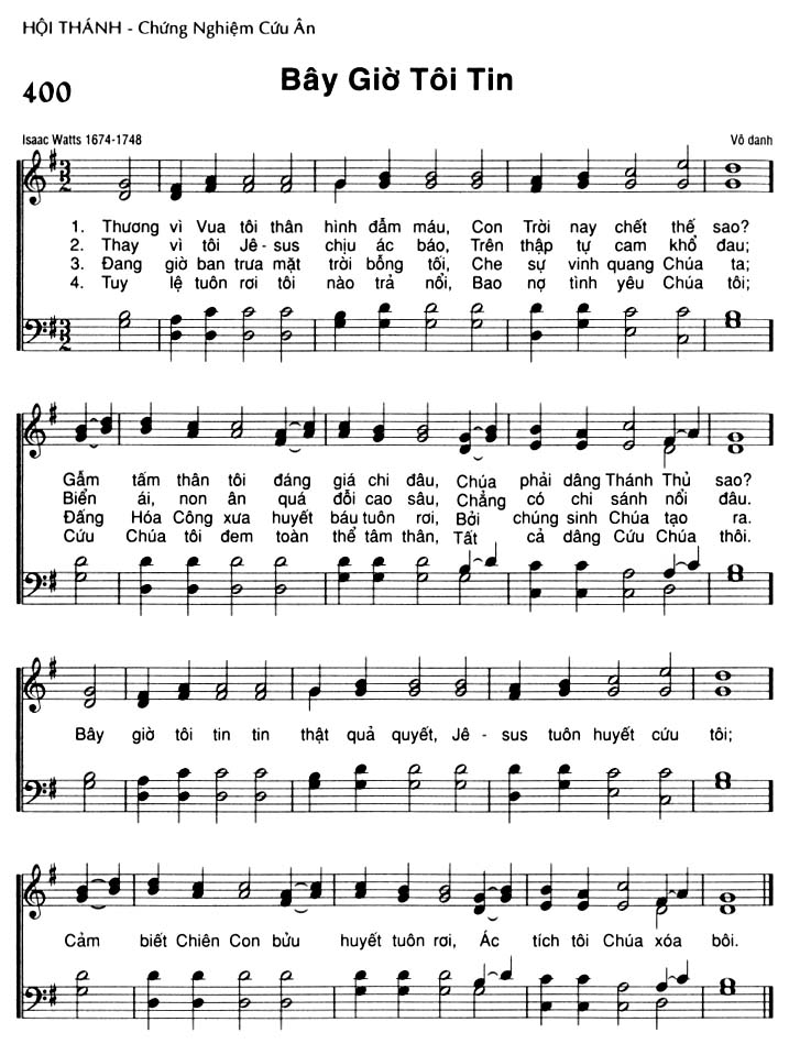 Sheet music: Bây Giờ Tôi Tin