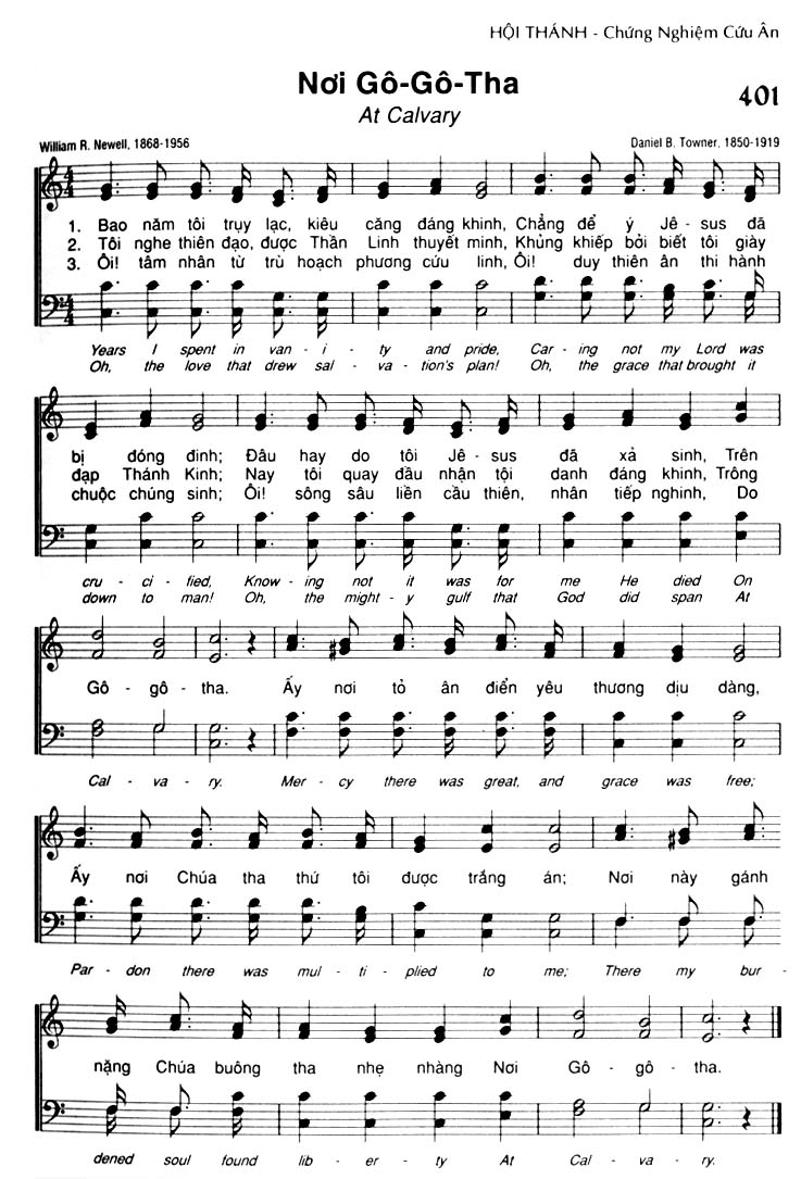 Sheet music: Nơi Gô-gô-tha