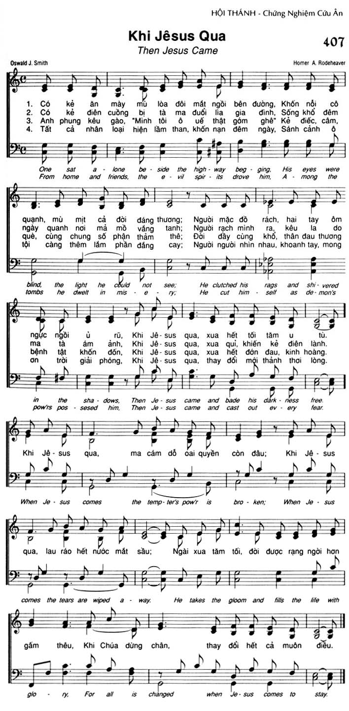 Sheet music: Khi Jêsus Qua