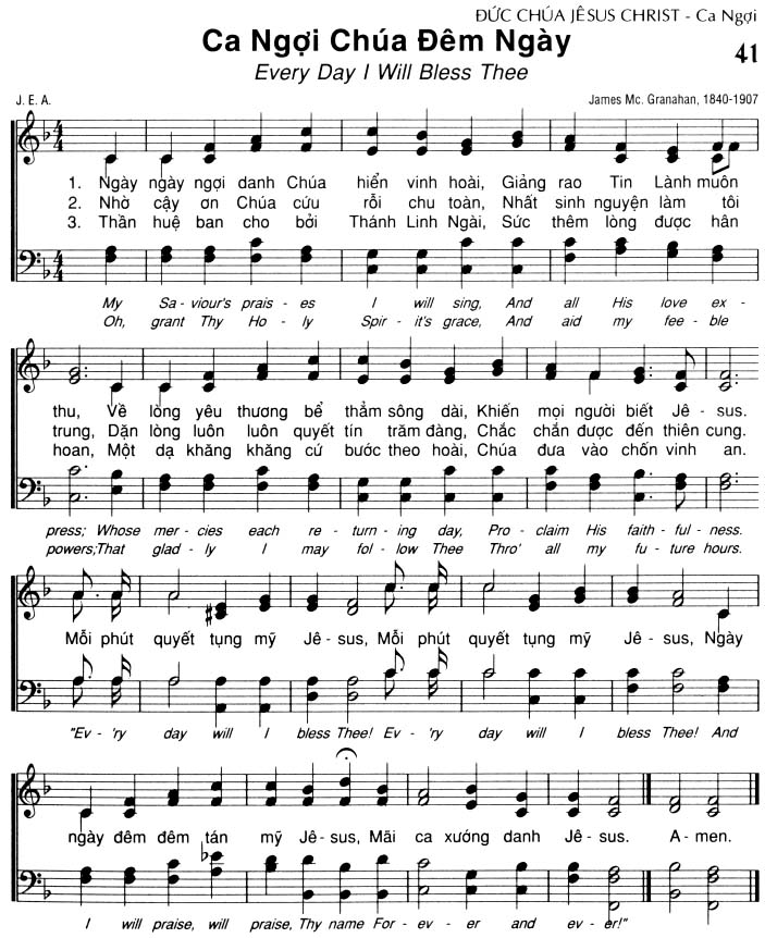 Sheet music: Ca Ngợi Chúa Đêm Ngày