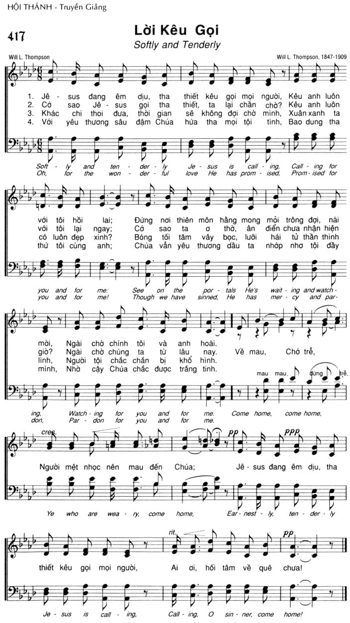 Sheet music: Lời Kêu Gọi