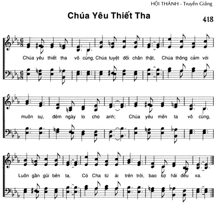 Sheet music: Chúa Yêu Thiết Tha