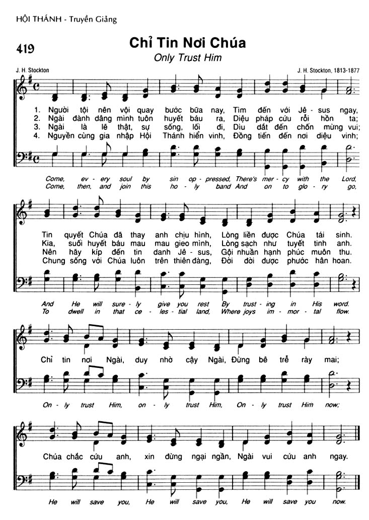 Sheet music: Chỉ Tin Nơi Chúa