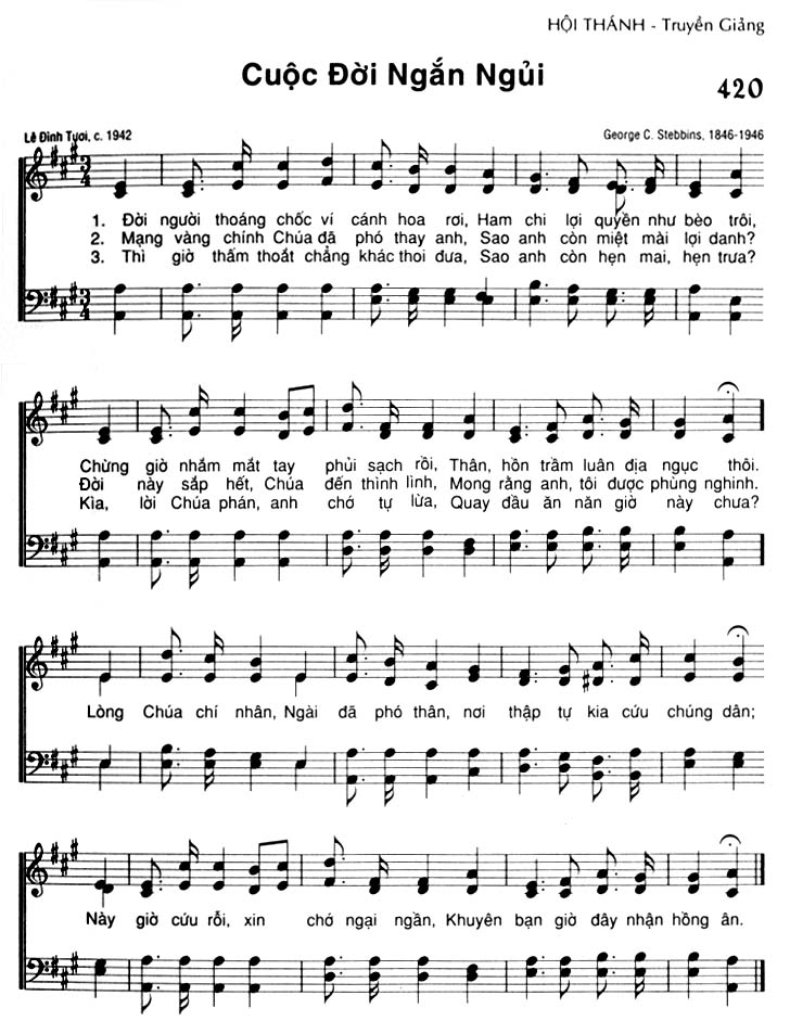 Sheet music: Cuộc Đời Ngắn Ngủi