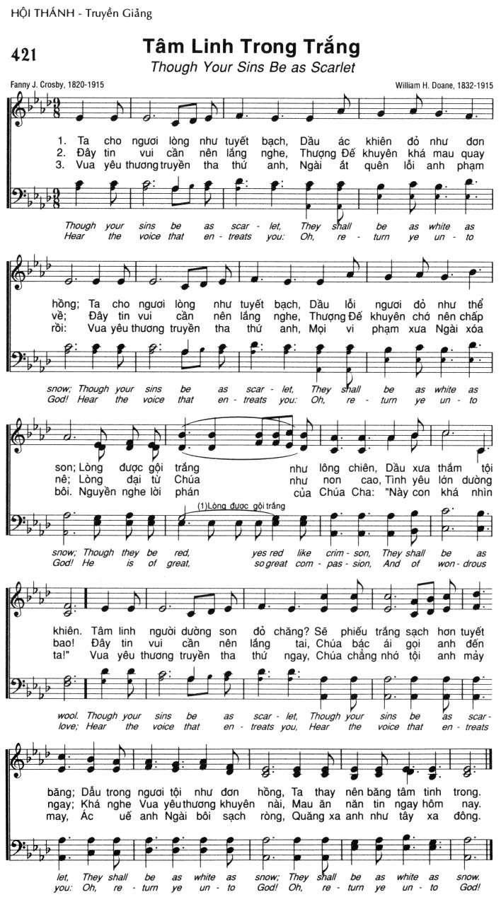 Sheet music: Tâm Linh Trong Trắng
