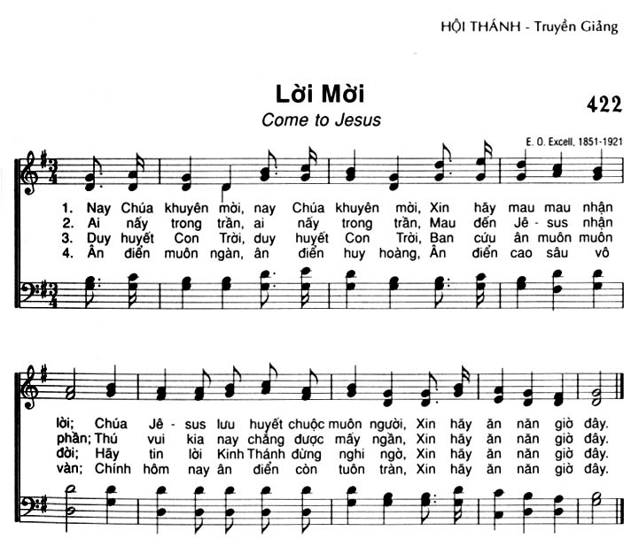 Sheet music: Lời Mời