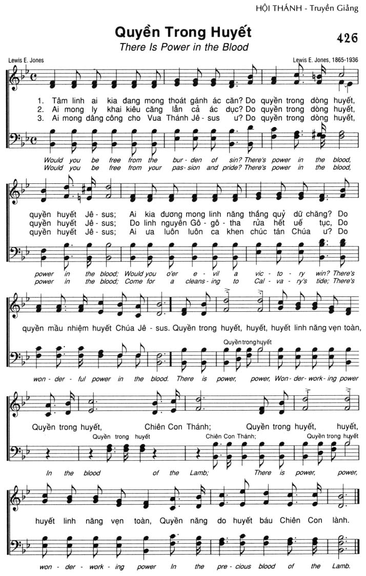Sheet music: Quyền Trong Huyết