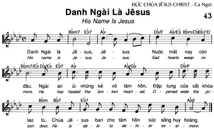 Sheet music: Danh Ngài Là Jêsus