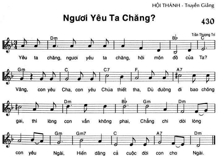 Sheet music: Ngươi Yêu Ta Chăng?