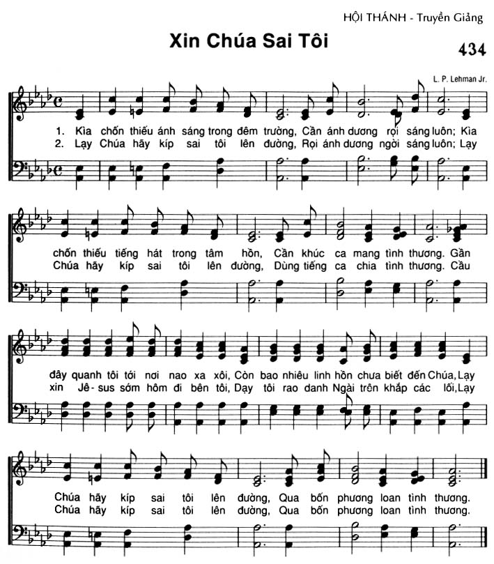 Sheet music: Xin Chúa Sai Tôi