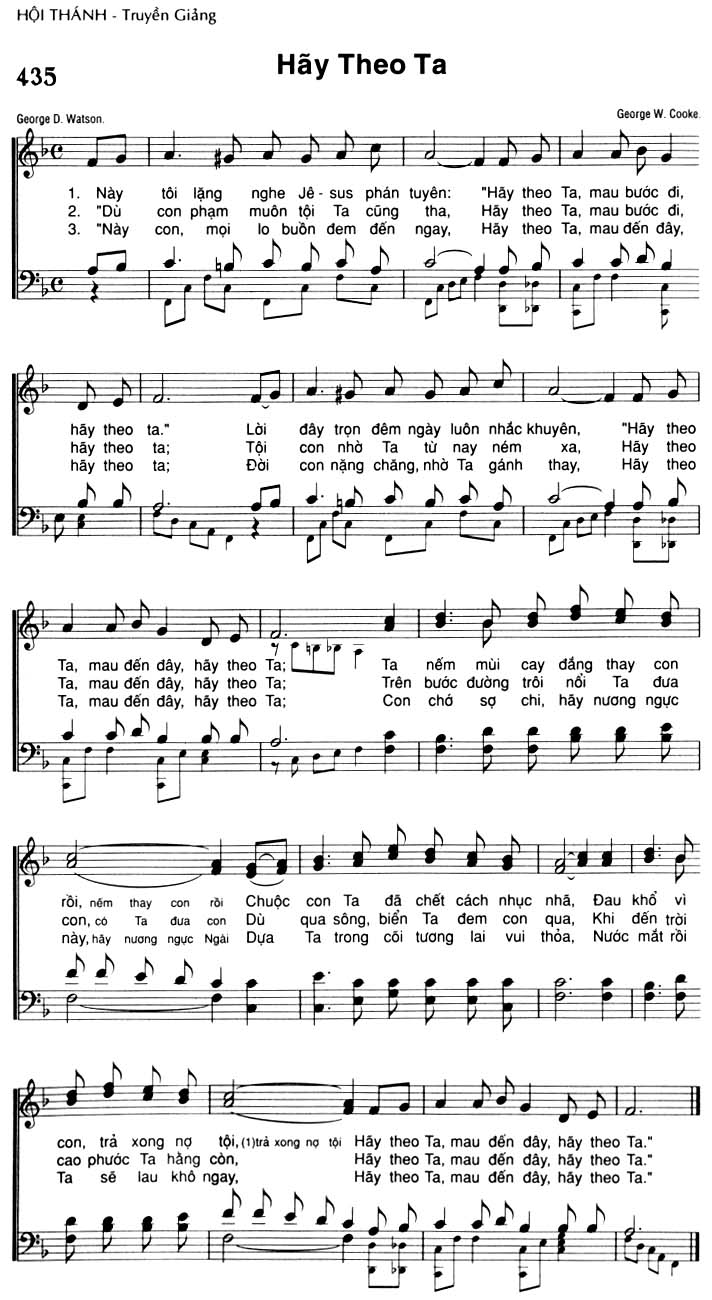 Sheet music: Hãy Theo Ta