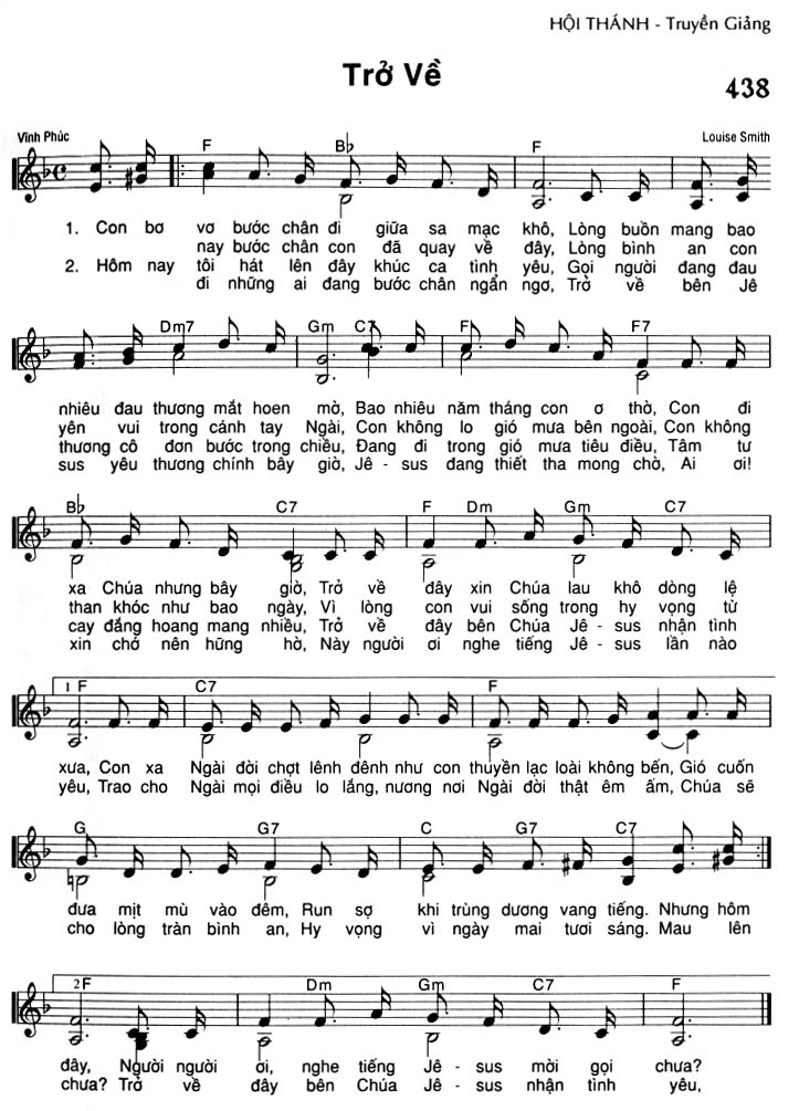 Sheet music: Trở Về