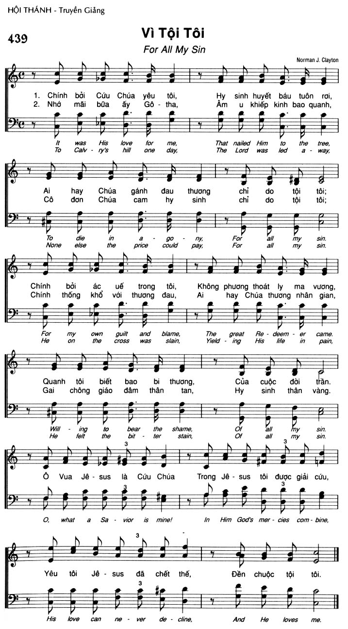 Sheet music: Vì Tội Tôi