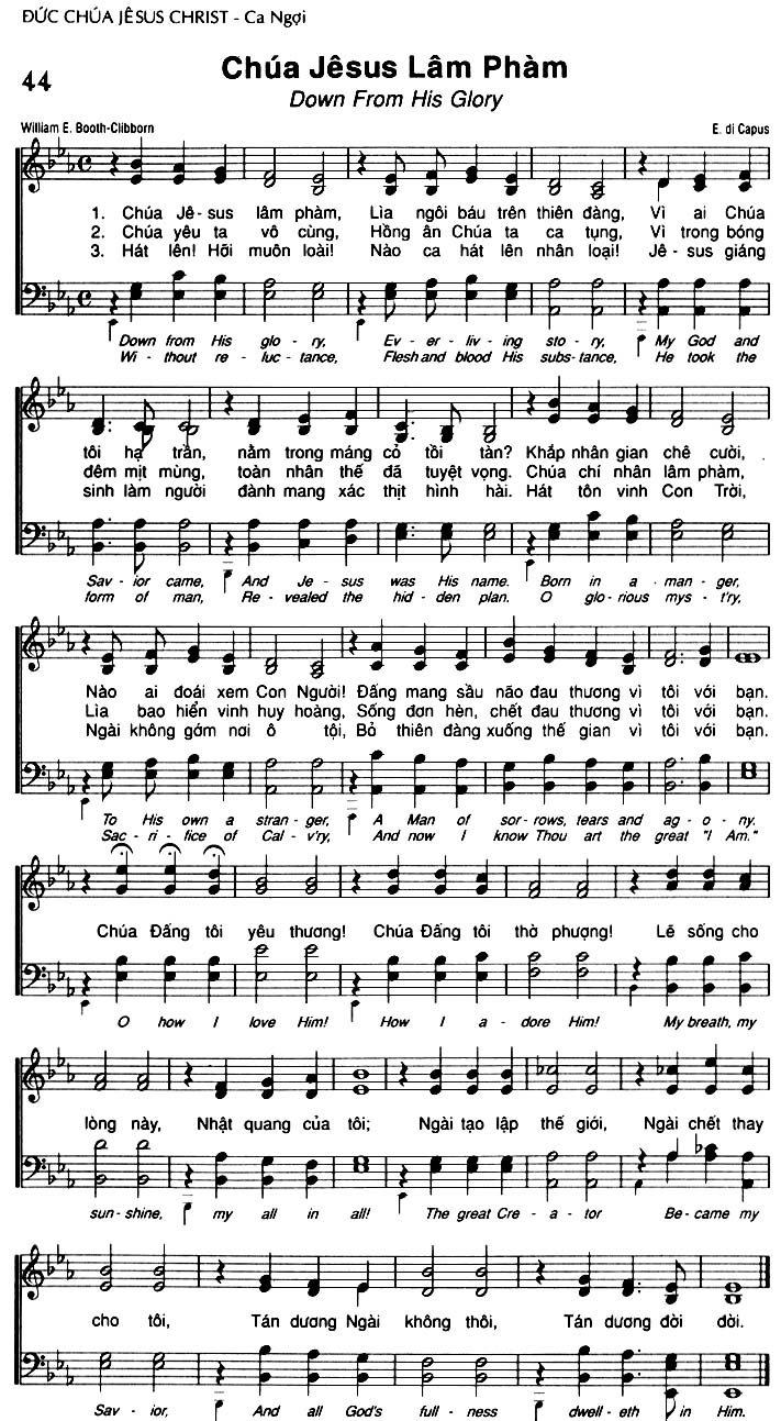Sheet music: Chúa Jêsus Lâm Phàm