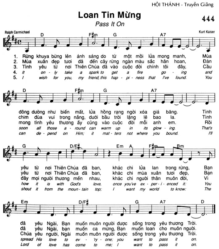 Sheet music: Loan Tin Mừng