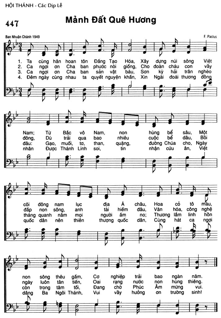 Sheet music: Mảnh Đất Quê Hương