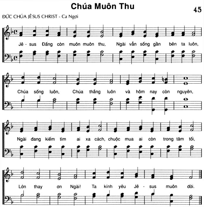 Sheet music: Chúa Muôn Thu