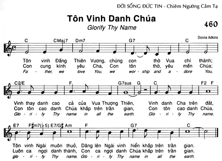Sheet music: Tôn Vinh Danh Chúa