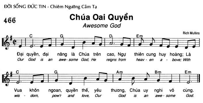 Sheet music: Chúa Oai Quyền