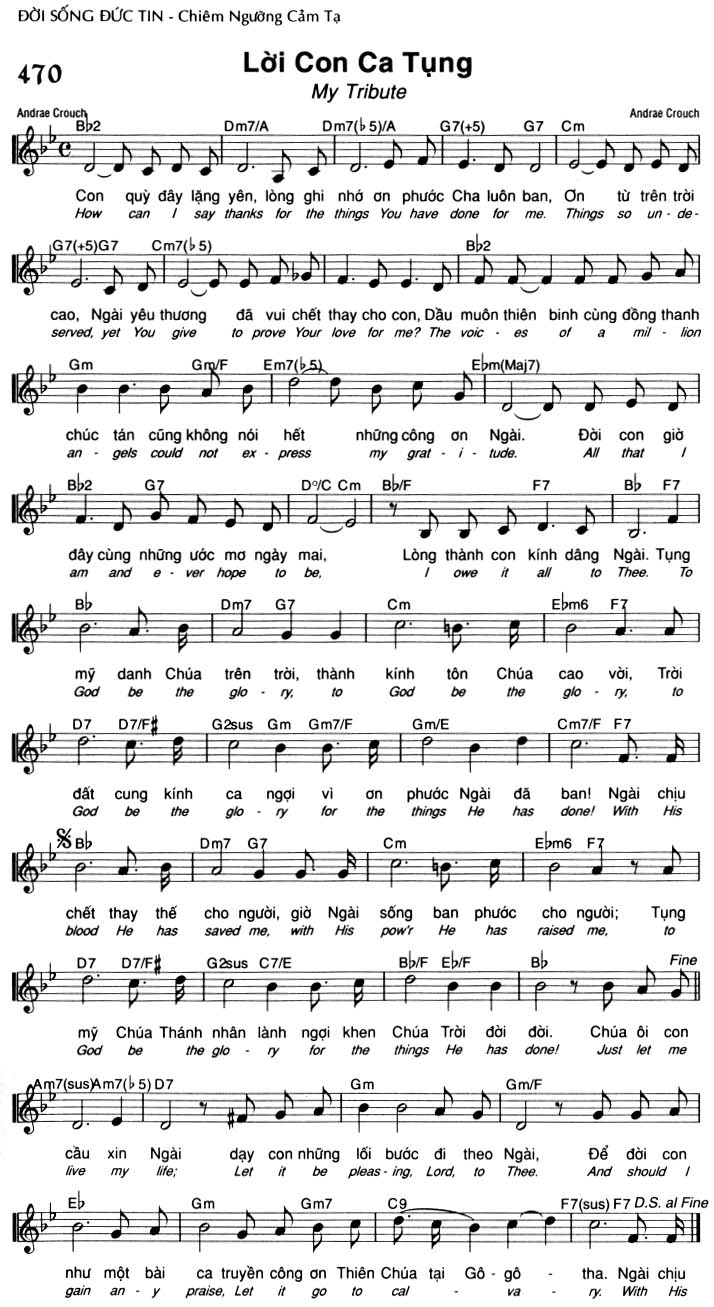 Sheet music: Lời Con Ca Tụng