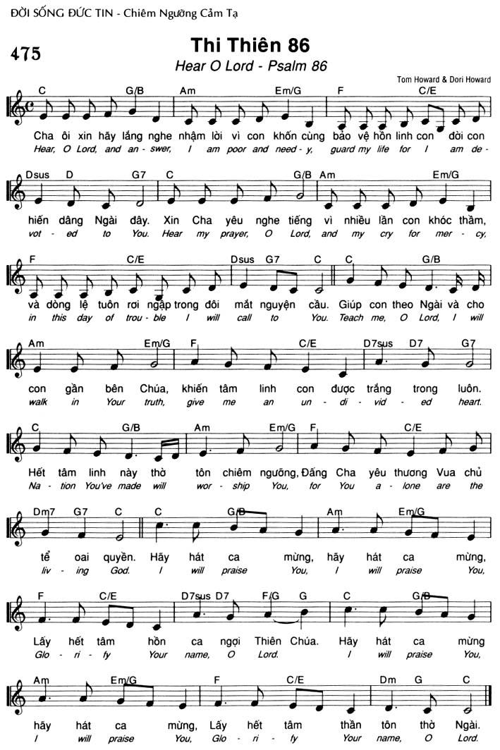 Sheet music: Thi Thiên 86