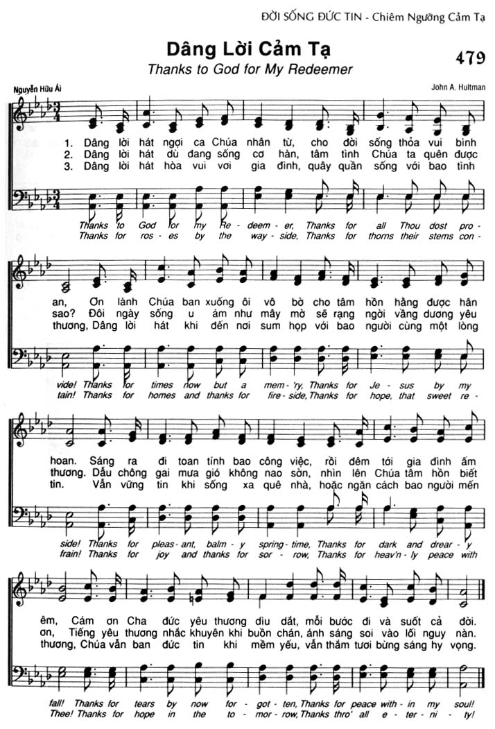 Sheet music: Dâng Lời Cảm Tạ