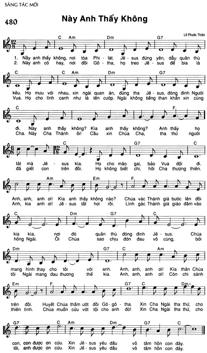 Sheet music: Này Anh Thấy Không
