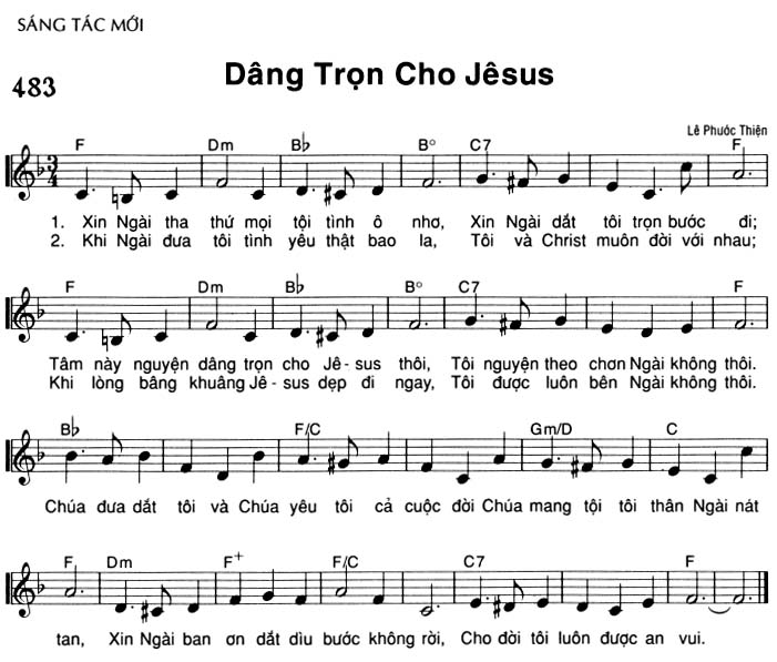 Sheet music: Dâng Trọn Cho Jêsus
