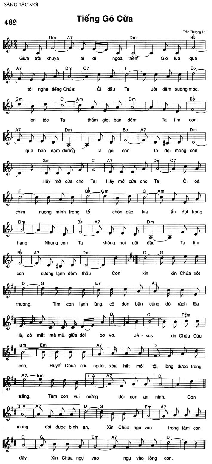 Sheet music: Tiếng Gõ Cửa