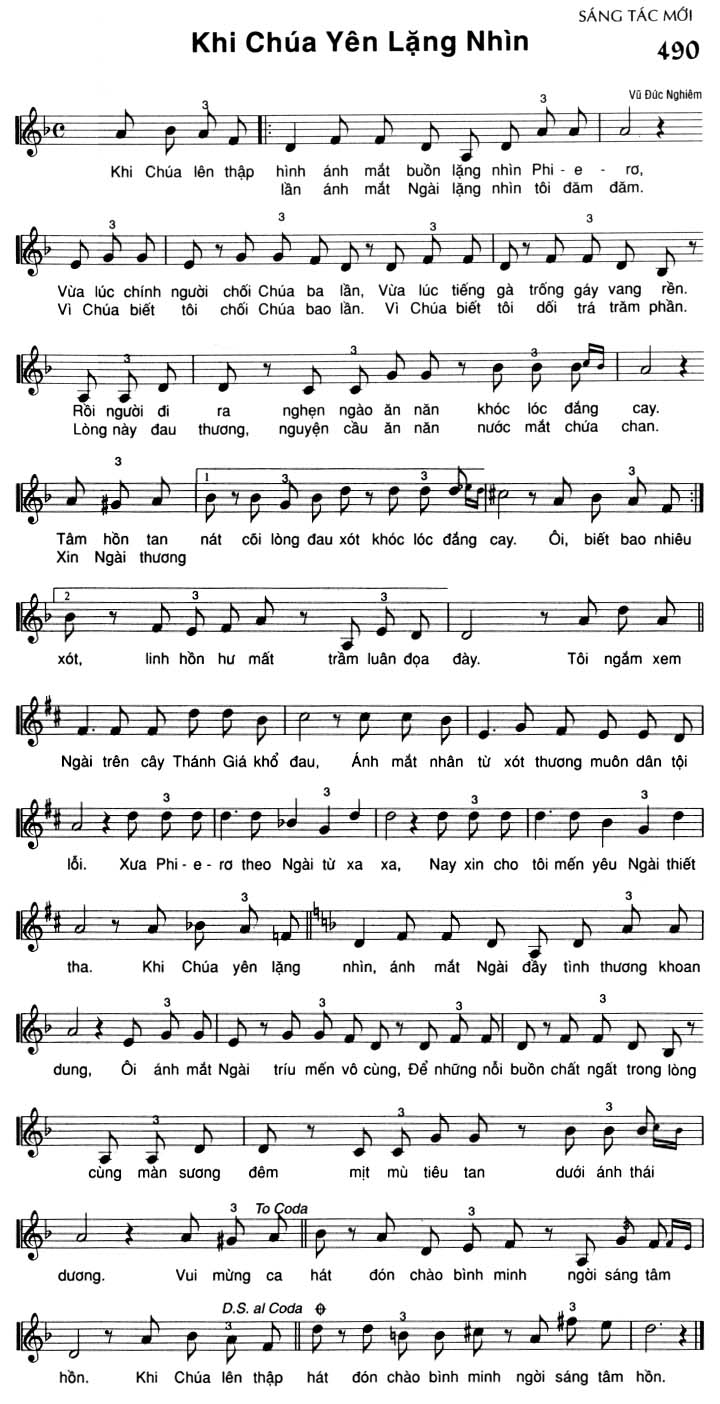 Sheet music: Khi Chúa Yên Lặng Nhìn
