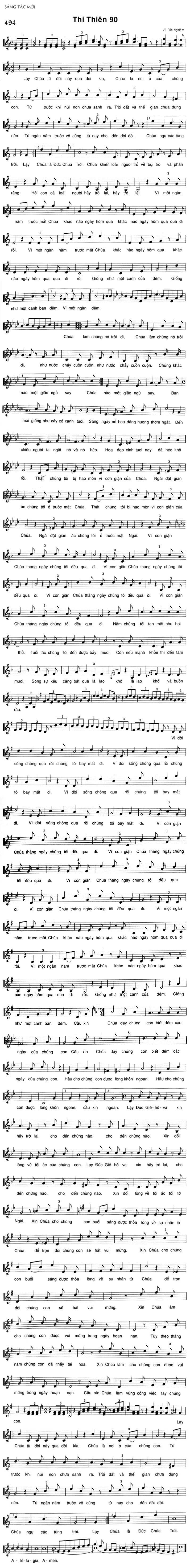 Sheet music: Thi Thiên 90
