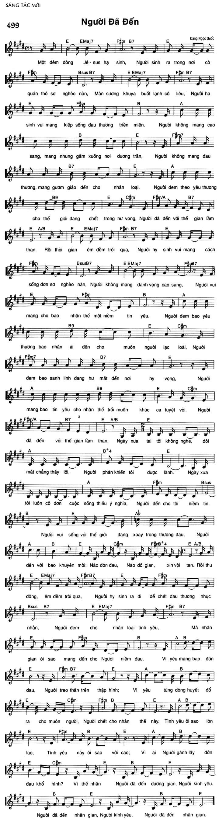 Sheet music: Người Đã Đến