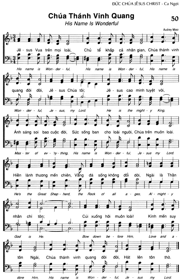 Sheet music: Chúa Thánh Vinh Quang