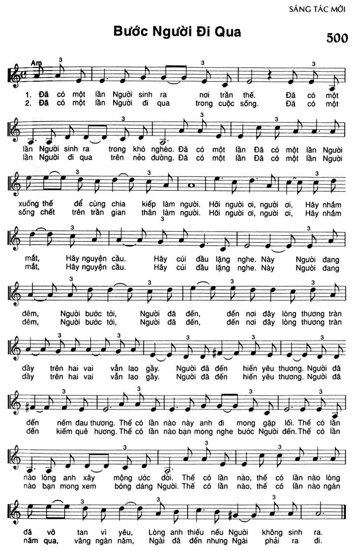 Sheet music: Bước Người Đi Qua